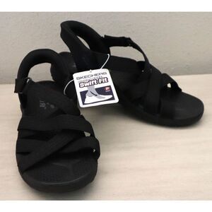 Skechers Adventure Women's Sz 7 Black Hands-Free Swift Fit Strappy Sandals